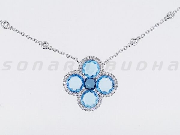 Diamond / Blue Topaz Necklace