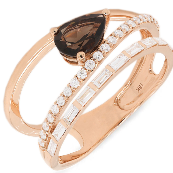 Diamond / Smokey Quartz Ring