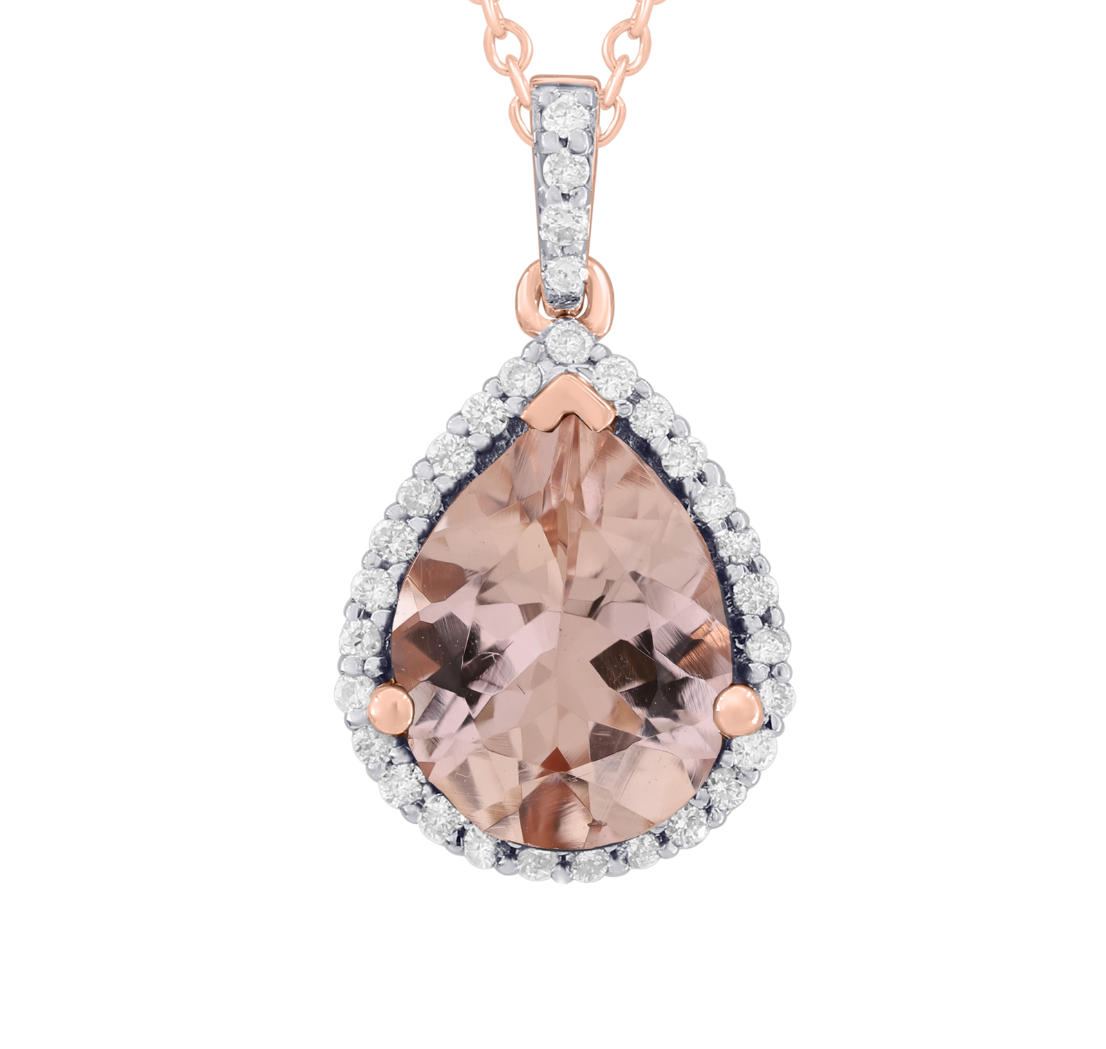 Diamond / Morganite Pendant