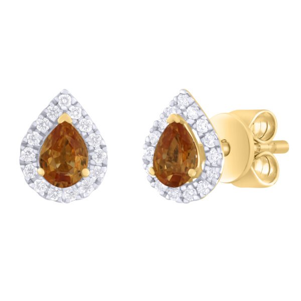 Diamond / Yellow Sapphire Earrings