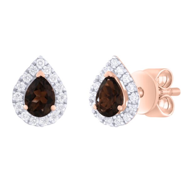 Diamond / Smokey Quartz Earrings