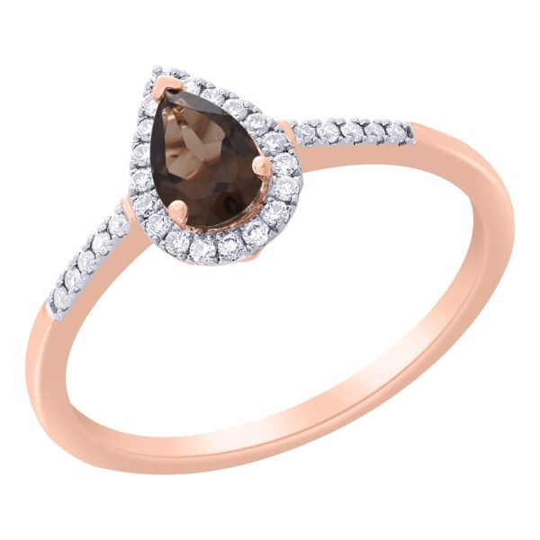 Diamond / Smokey Quartz Ring