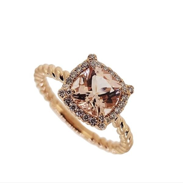 Diamond / Morganite Ring