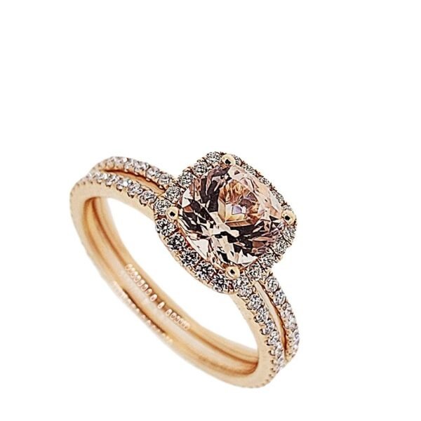 Diamond / Morganite Ring