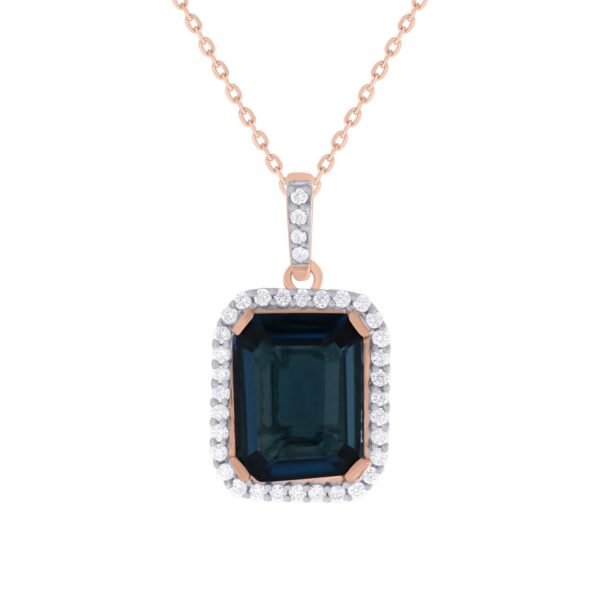 Diamond / Blue Topaz Pendant