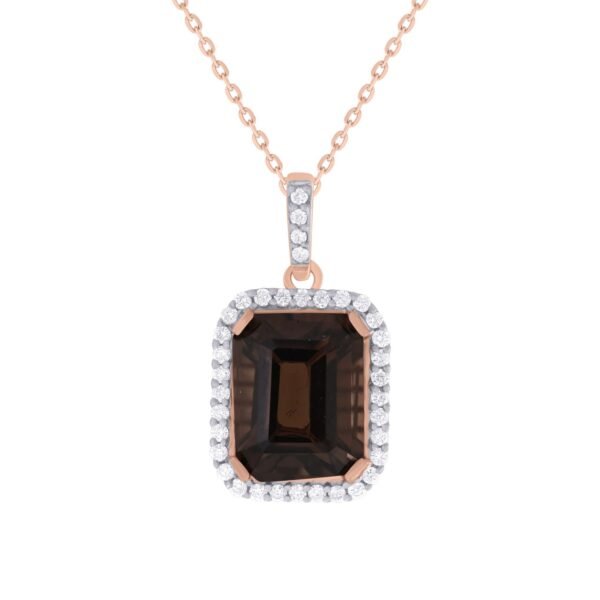 Diamond / Smokey Quartz Pendant