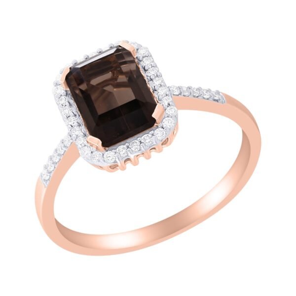 Diamond / Smokey Quartz Ring