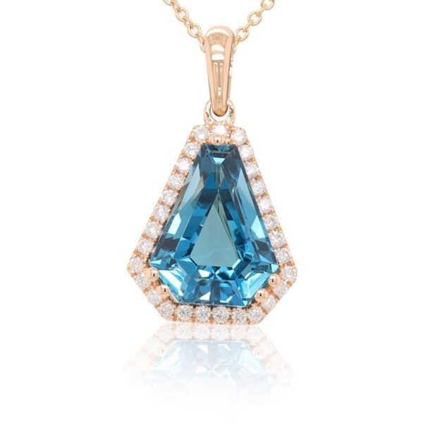 Diamond / Blue Topaz Pendant