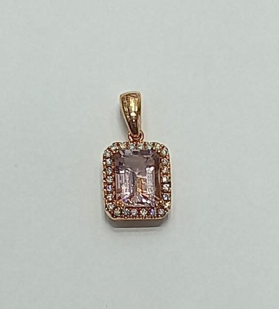 Diamond / Morganite Pendant