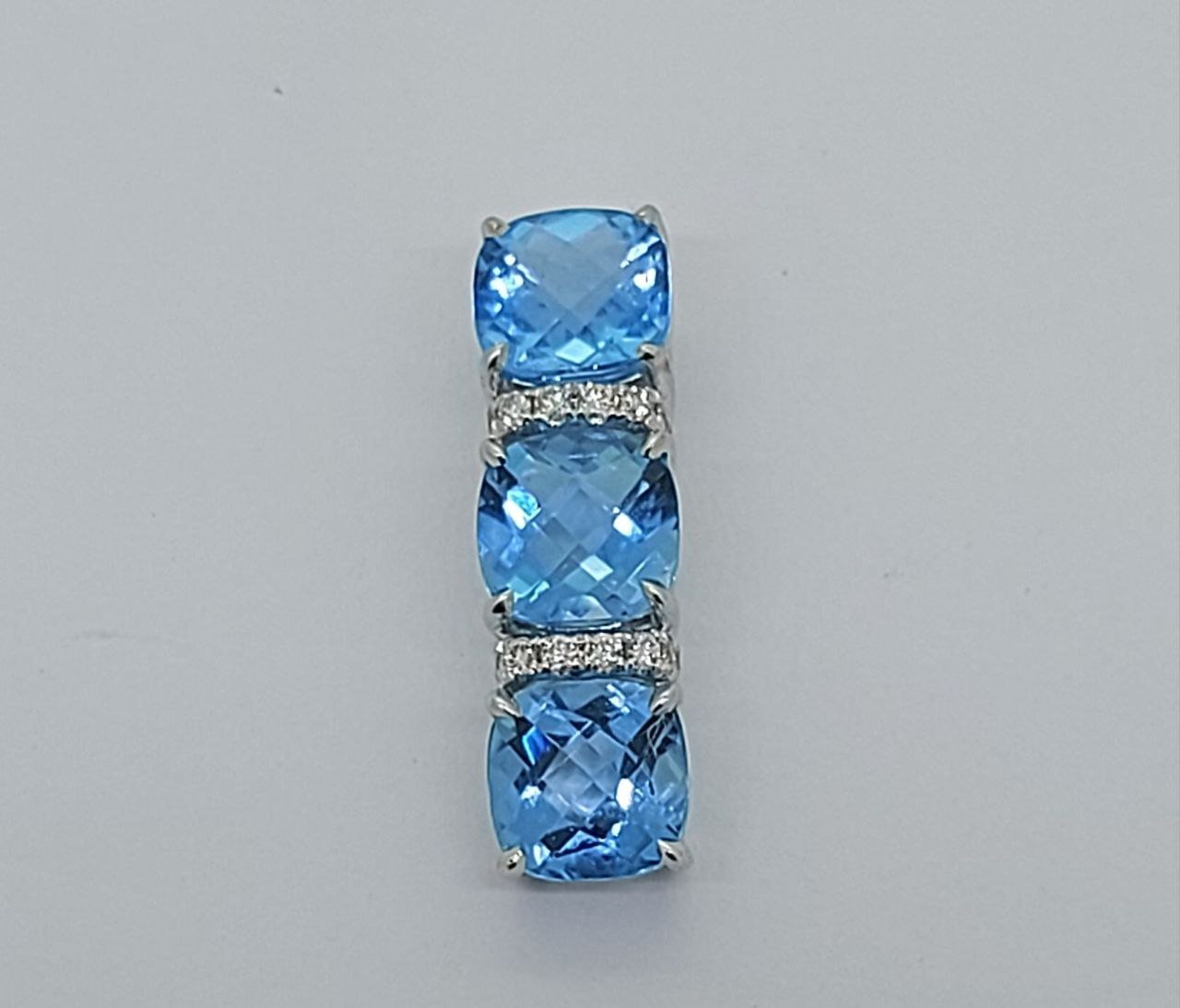 Diamond / Blue Topaz Pendant