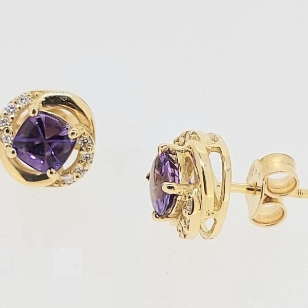 Diamond / Amethyst Earrings
