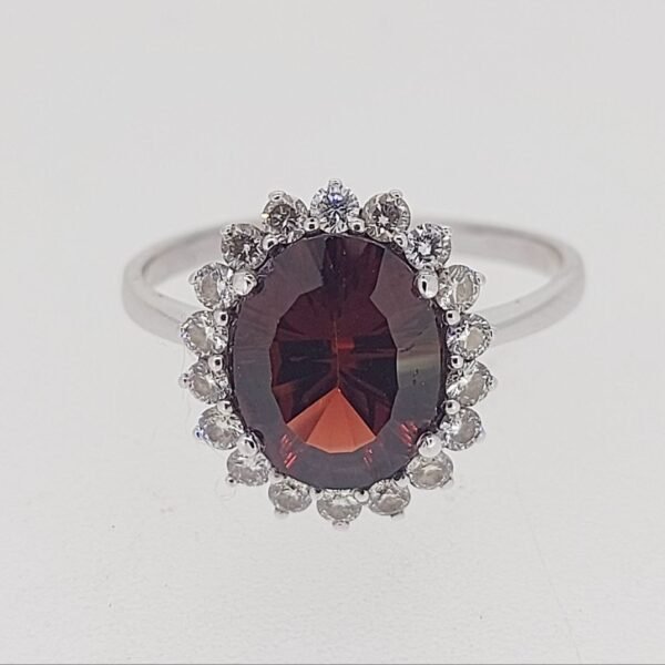 Diamond / Garnet Ring