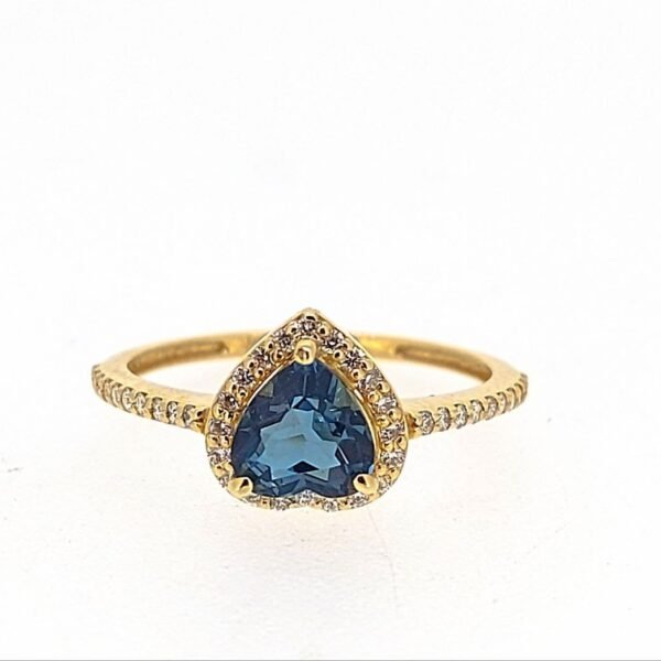 Diamond / Blue Topaz Ring
