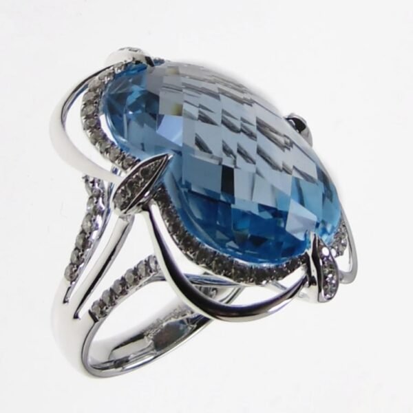 Diamond / Blue Topaz Ring