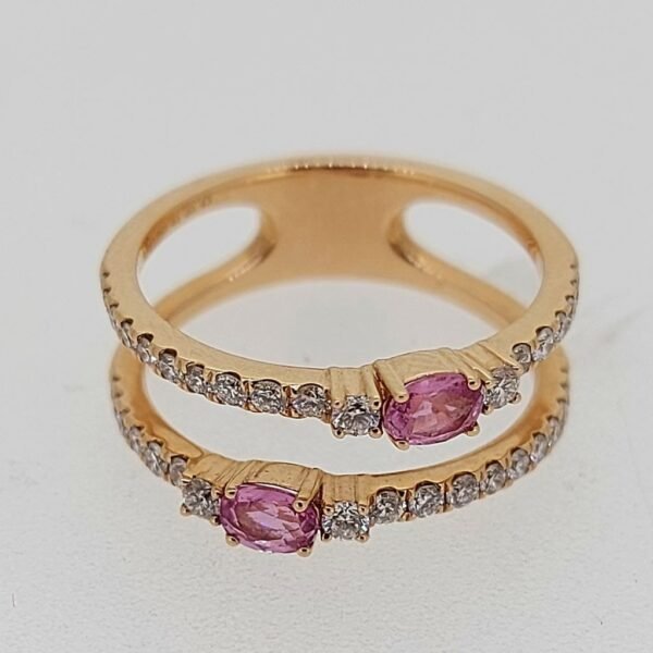 Diamond / Pink Sapphire Ring
