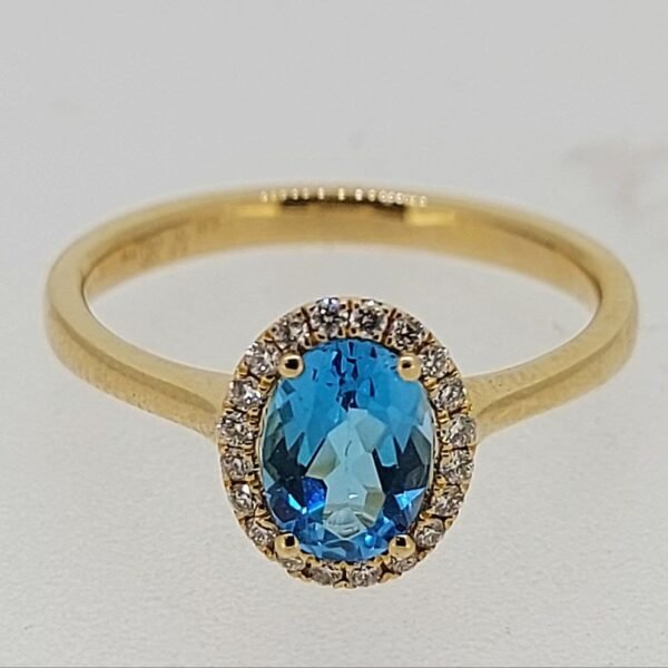 Diamond / Blue Topaz Ring
