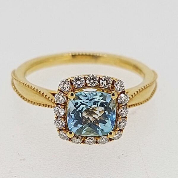 Diamond / Blue Topaz Ring