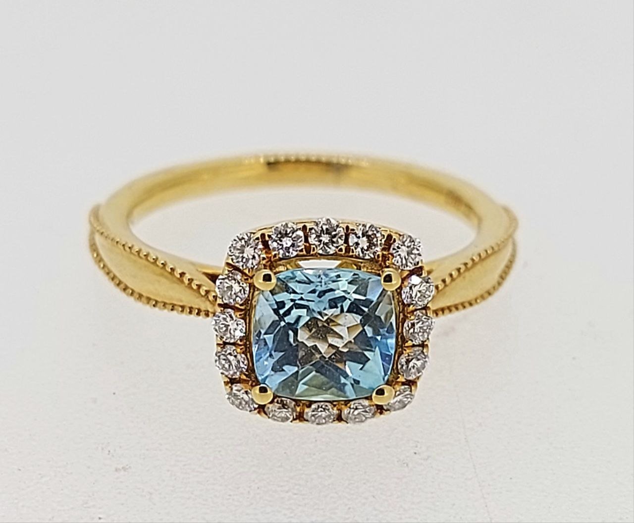Diamond / Blue Topaz Ring