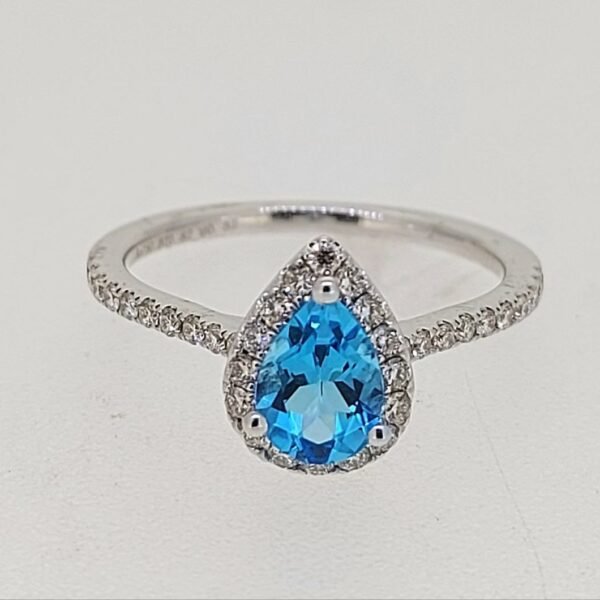 Diamond / Blue Topaz Ring