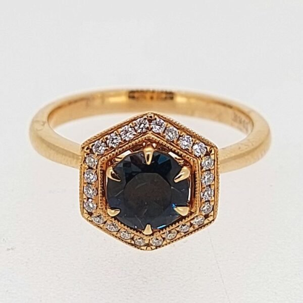 Diamond / Blue Topaz Ring