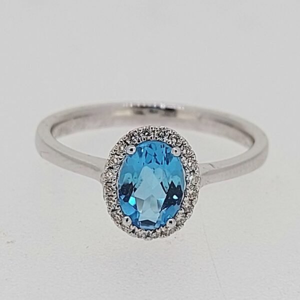 Diamond / Blue Topaz Ring