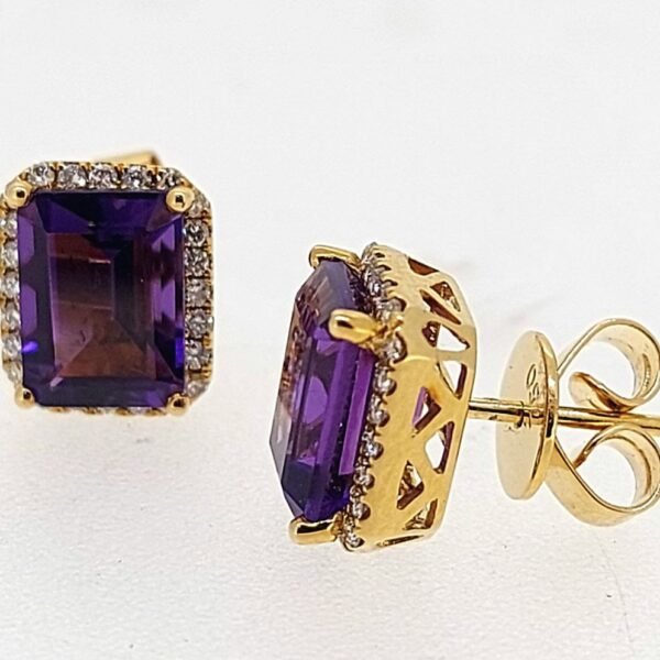 Diamond / Amethyst Earrings