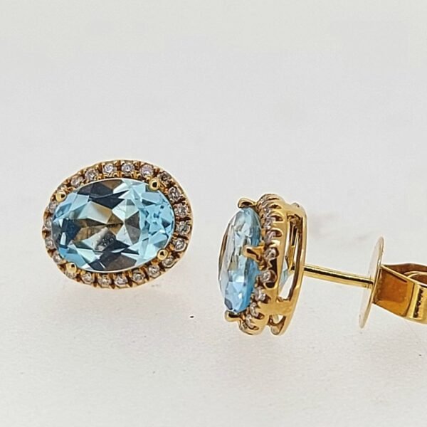 Diamond / Blue Topaz Earrings