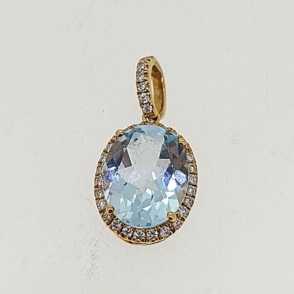 Diamond / Blue Topaz Pendant