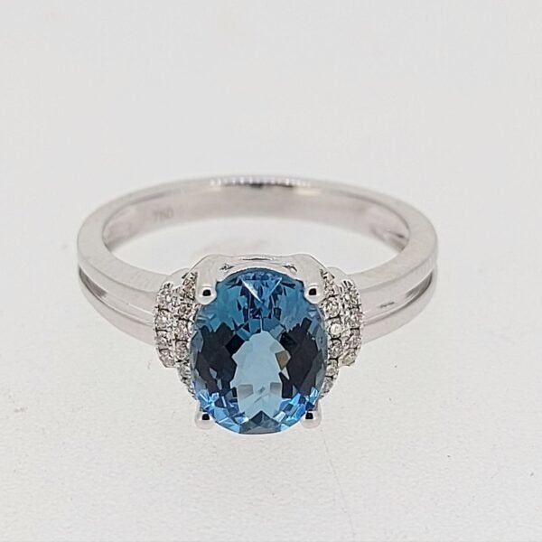 Diamond / Blue Topaz Ring
