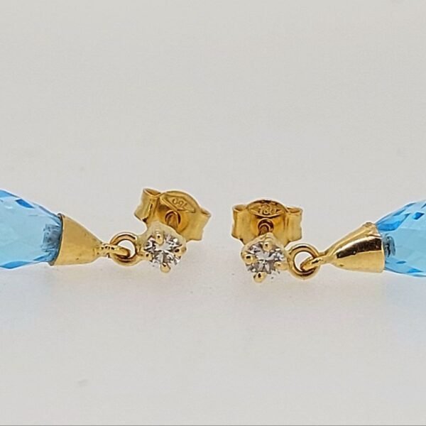Diamond / Blue Topaz Earrings