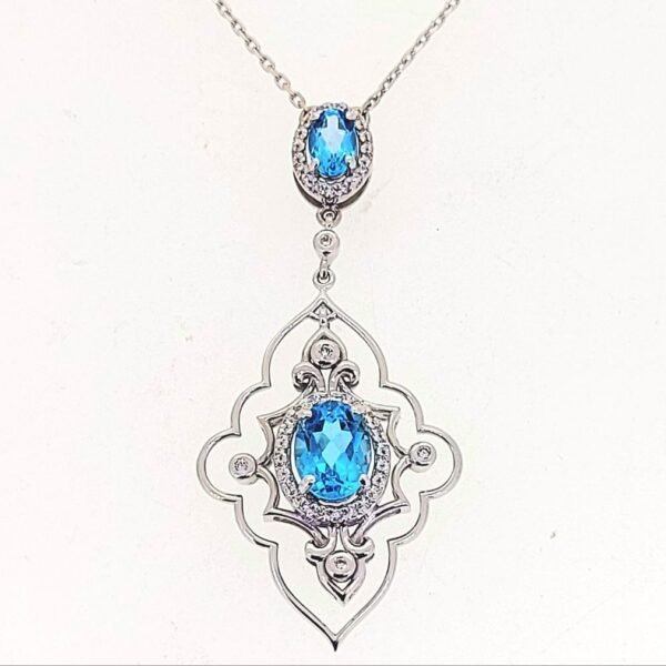 Diamond / Blue Topaz Necklace