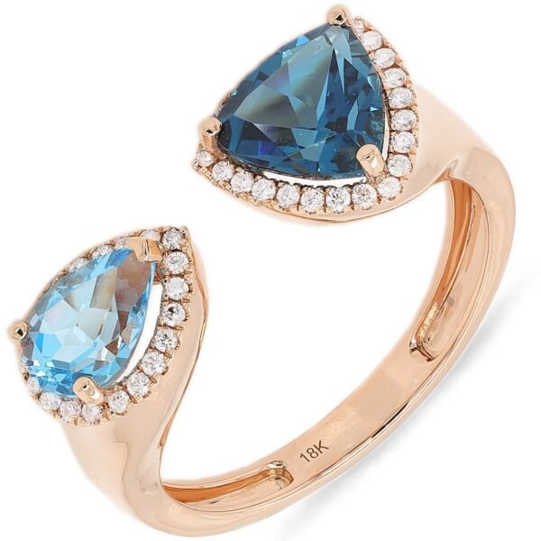 Diamond / Blue Topaz Ring