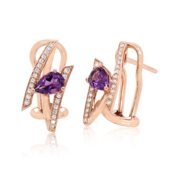 Diamond / Amethyst Earrings
