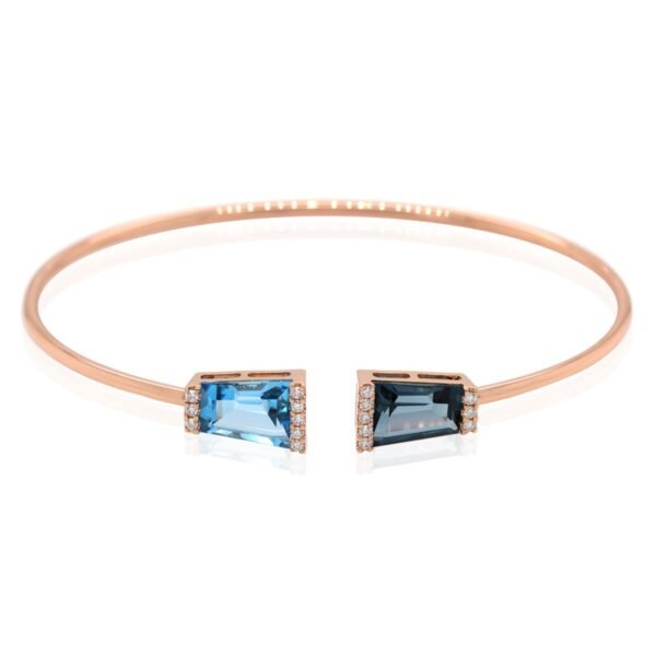 Diamond / Blue Topaz Bangle