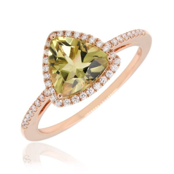 Diamond / Lemon Quartz Ring