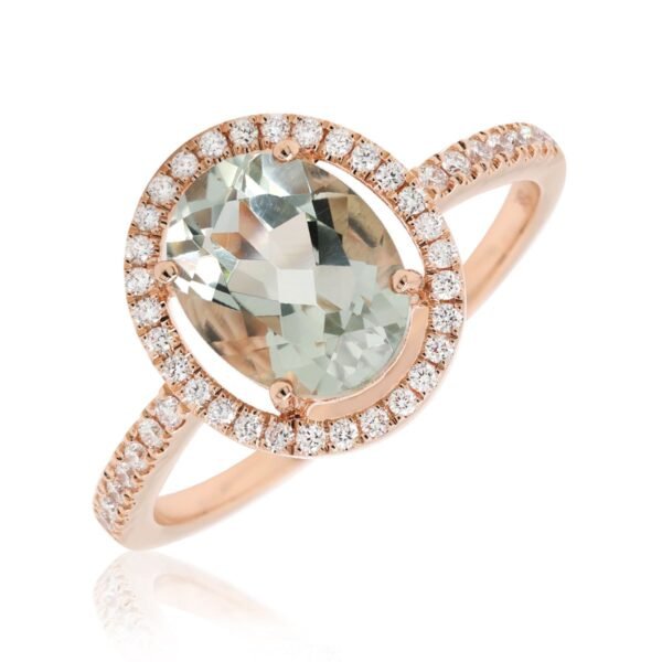 Diamond / Green Quartz Ring