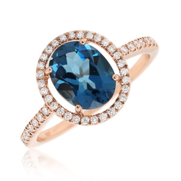 Diamond / Blue Topaz Ring