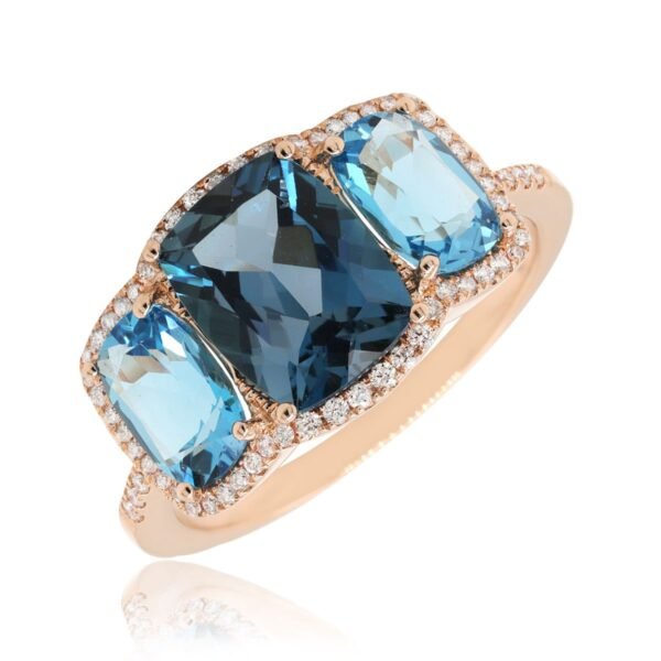 Diamond / Blue Topaz Ring