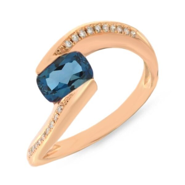 Diamond / Blue Topaz Ring