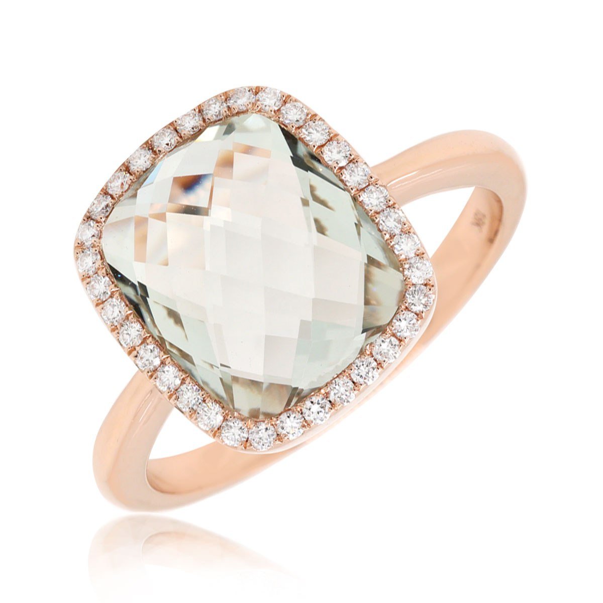 Diamond / Green Quartz Ring