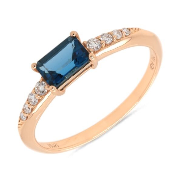 Diamond / Blue Topaz Ring