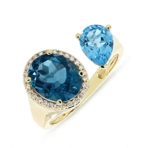 Diamond / Blue Topaz Ring