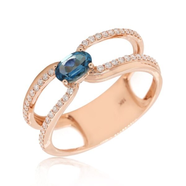 Diamond / Blue Topaz Ring