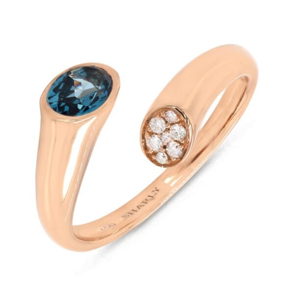 Diamond / Blue Topaz Ring