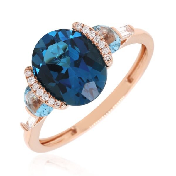 Diamond / Blue Topaz Ring