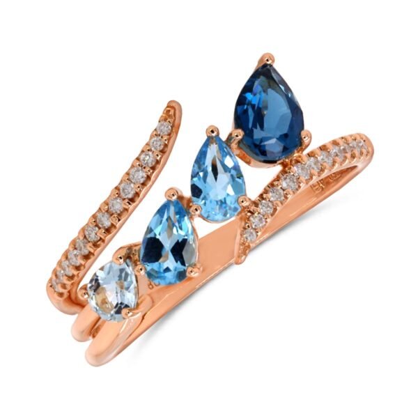 Diamond / Blue Topaz Ring