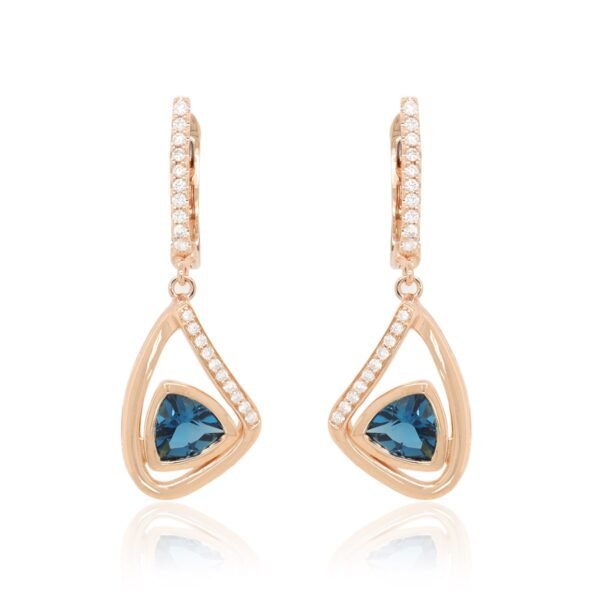 Diamond / Blue Topaz Earrings