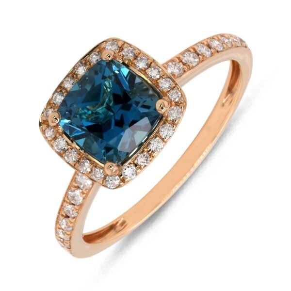Diamond / Blue Topaz Ring
