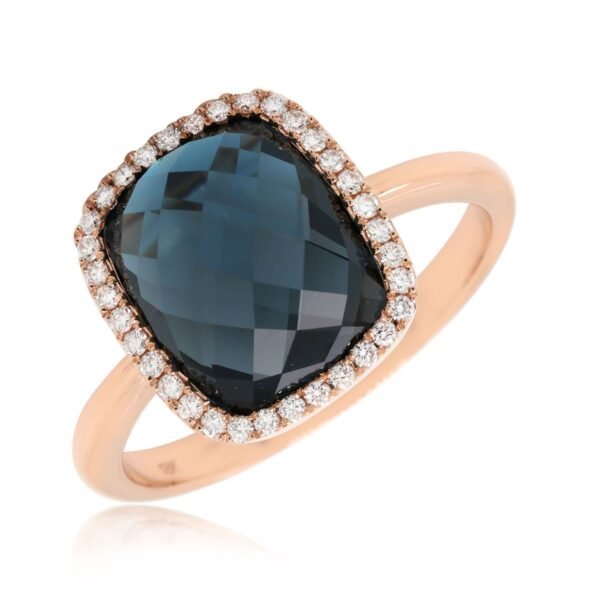 Diamond / Blue Topaz Ring