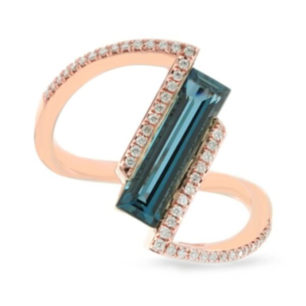Diamond / Blue Topaz Ring